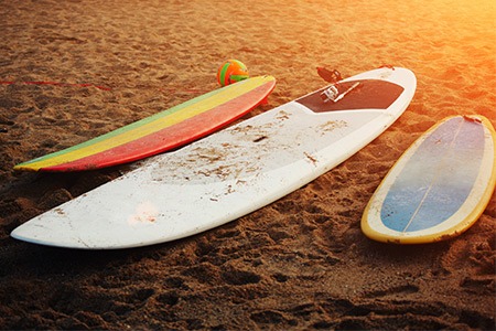 Surf boards on the beach