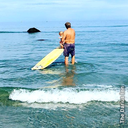 Father and son surf lesson